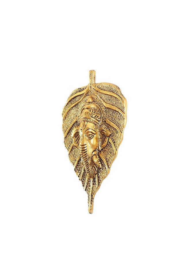 HEYEARTH Lord Ganesh Wall Hanging for Home Entrance,Ganesha Figurine,Lord Ganesha Idol Statue for Home Temple,Office,Gifts.Ganpati Ganesha Idol for Home Decor - Gold - 5 Inches - Image 4